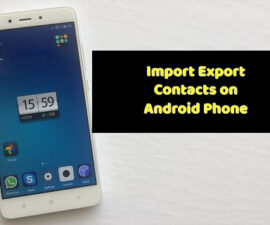 Import Export Contacts Restore on Android Phone
