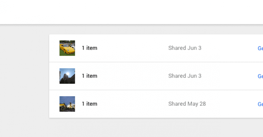 Getting use to manage the shared photo links on Google Photos