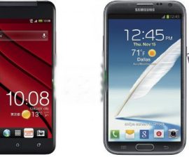 השוואת הפרפר HTC J ו Samsung הערה גלקסי 2