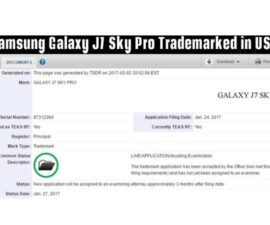 Samsung Galaxy J7 Sky Pro Trademarked in USA